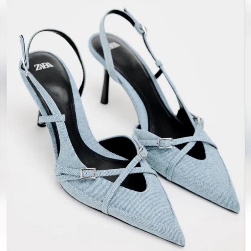 Zara denim heels